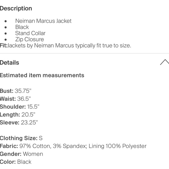 Neiman Marcus Cropped Jacket Moto Style Zip - Picture 11 of 11